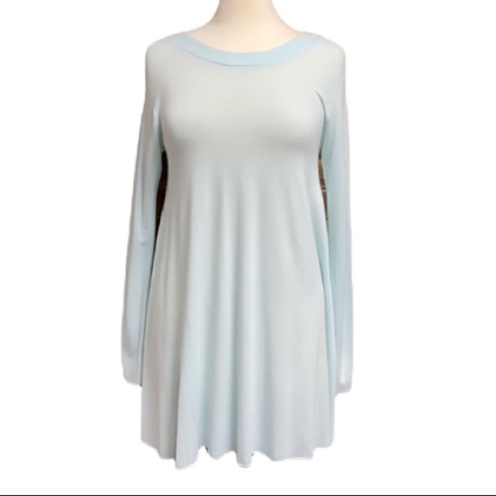 Jolie Mint Green Long Sleeve Crew Neck Tunic